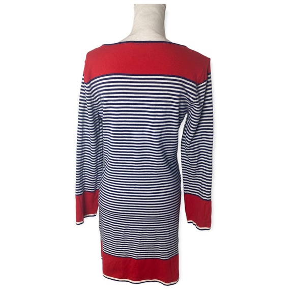 STS Sail to Sable Striped Nautical Dress Boatneck Midi Dress - Picture 2 of 5